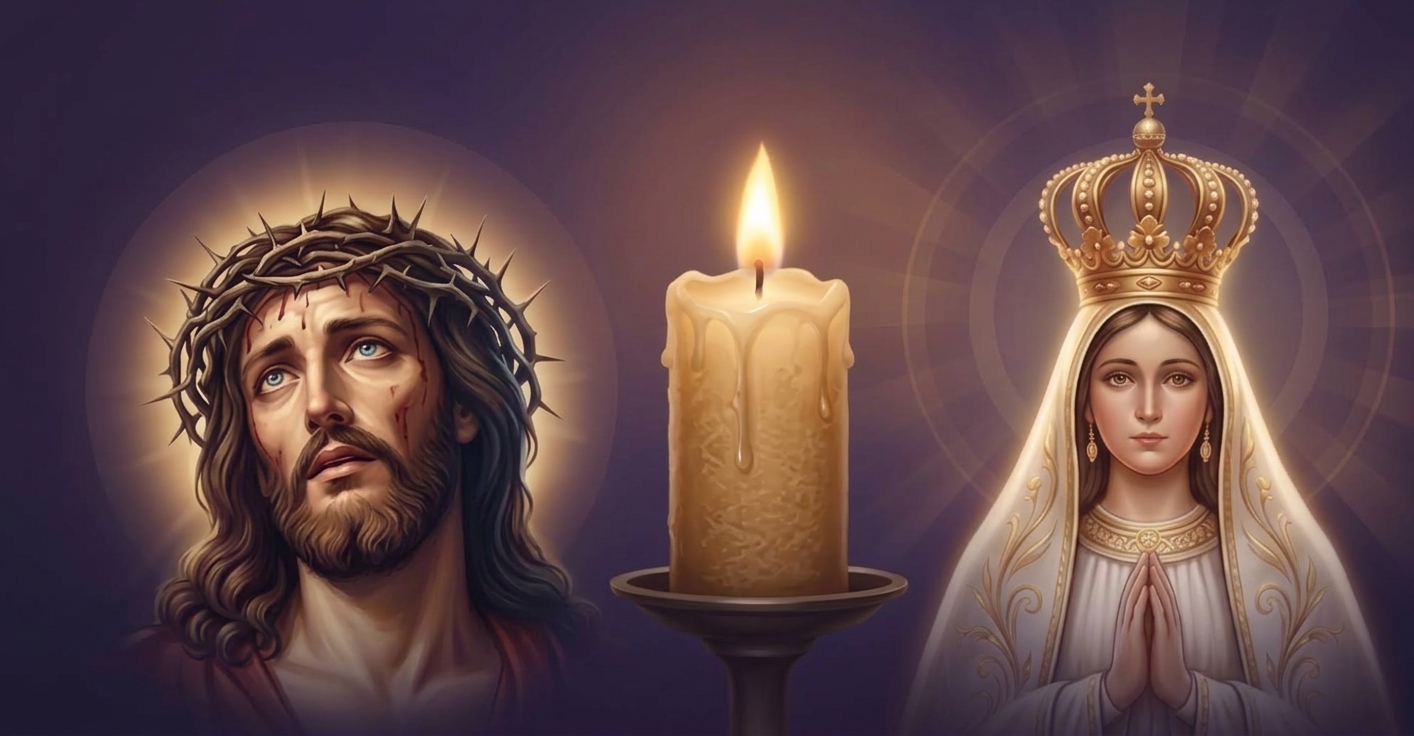 Vela Digital com Jesus e Maria